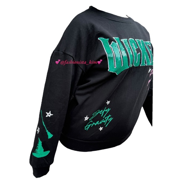 Wicked the movie sequin sweater flip WICKED letters from pink to green - Picture 8 of 17